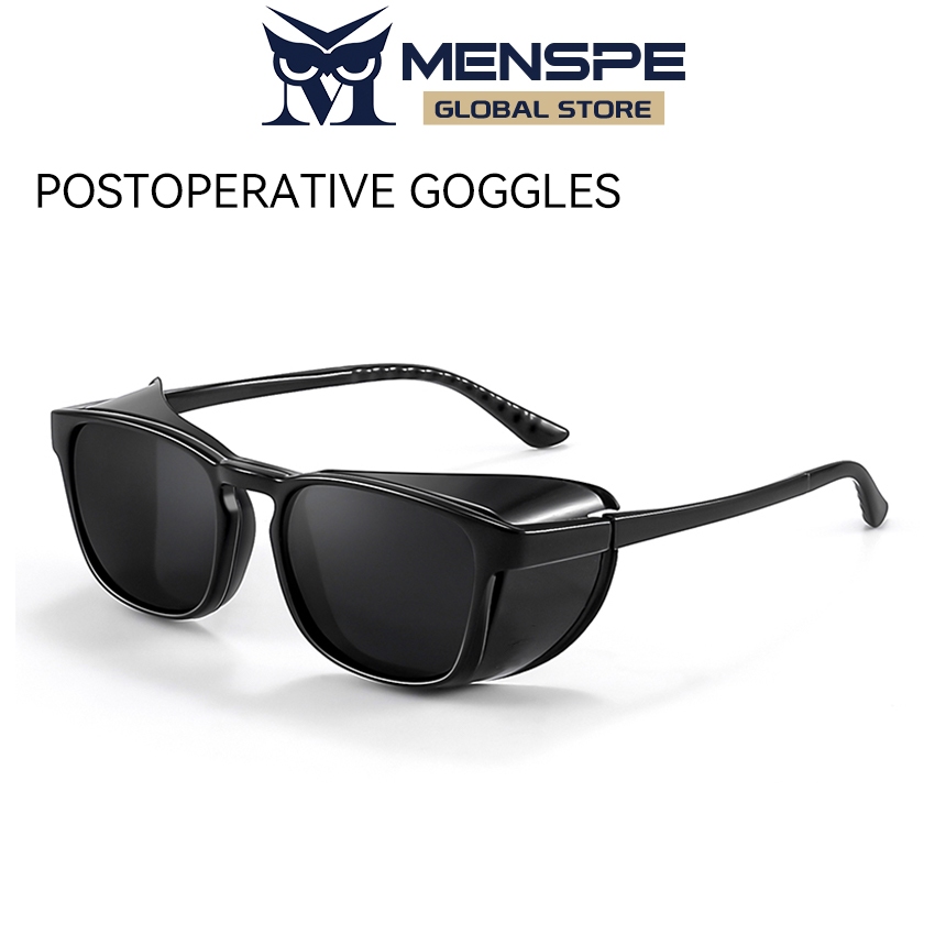 MENSPE แว่นกันแดดป้องกันดวงตา เลนส์กันแสงสีฟ้า & รังสียูวี กันละอองเกสร กันฝ้า กันฝุ่น สําหรับหลังการผ่าตัด Cataract สายตาสั้น