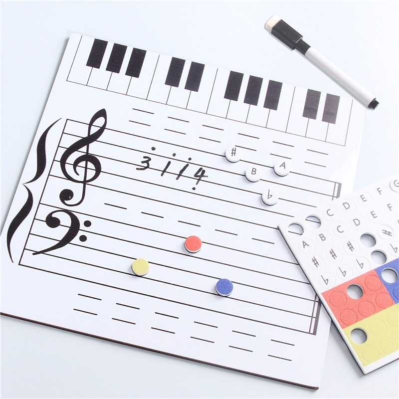กระดานประกาศดนตรี กระดานเขียนแม่เหล็ก สอนลบได้ ช่วยสอน ทฤษฎีเพลง การสอน