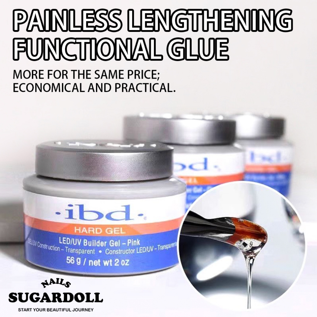 【พร้อมส่งในBangkok】เจลต่อเล็บibd ปั้นนูน เสริมหน้าเล็บ bulider gel ibd   ติดอะไหล่ 3สี ขนาด 56gใช้สำหรับต่อเล็บ ฝังลาย Hard gel ibd