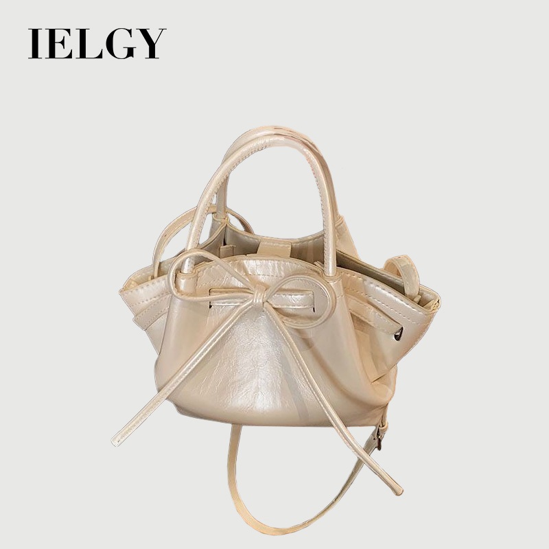 IELGY แบบพกพาตะกร้าผักกระเป๋าแฟชั่นถังกระเป๋าโบว์กระเป๋าสะพายข้าง