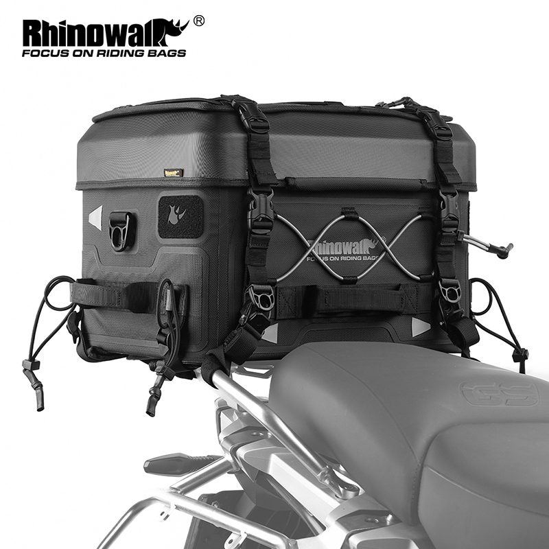 Rhinowalk Fortress Series-Waterproof Quick Release 36L Hard Shell Motorcycle Tail Bag Camera Bag Helmet Bag Motorcycle Travel Bag