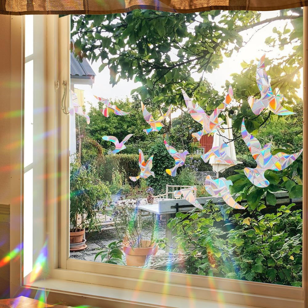 Suncatcher Rainbow Prism สติกเกอร์กระจกไฟฟ้าสถิตสติกเกอร์ป้องกันสติกเกอร์หน้าต่าง