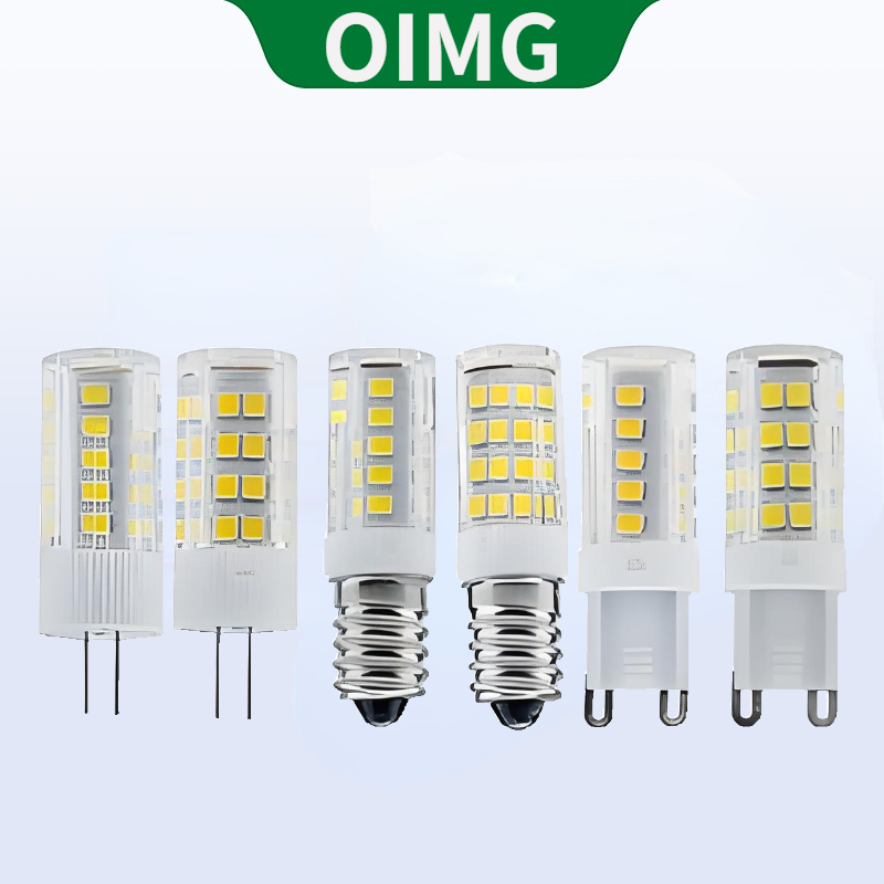 OIMG [G4 G9 E14] หลอดไฟ LED เซรามิค 220V 3W 5W 7W 9W Tricolor หลอดไฟคริสตัลโคมระย้าหลอดไฟความสว่างสู