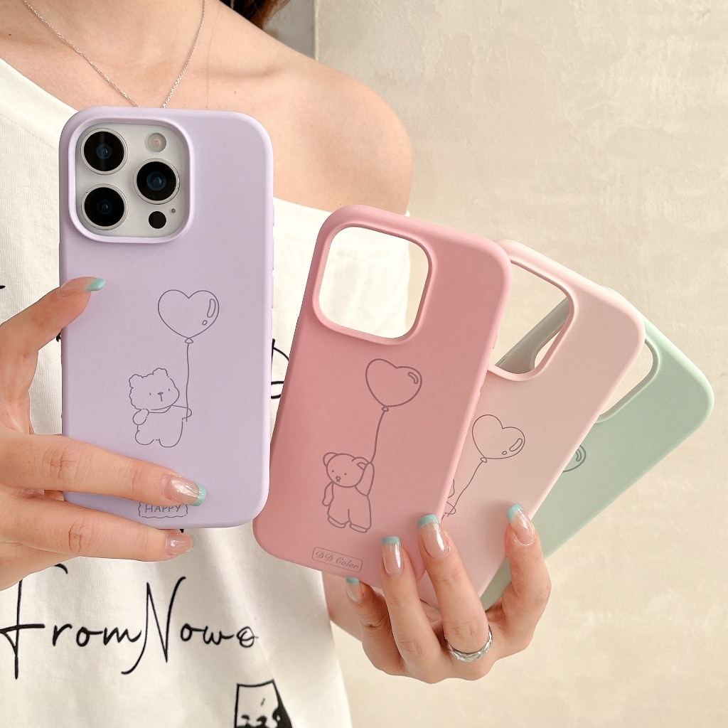 หรูหราซิลิโคนเหลวต้นฉบับการ์ตูนสําหรับ IPhone 16 15 14 13 Pro Max IP 15 Pro Max Shock Absorbing Case