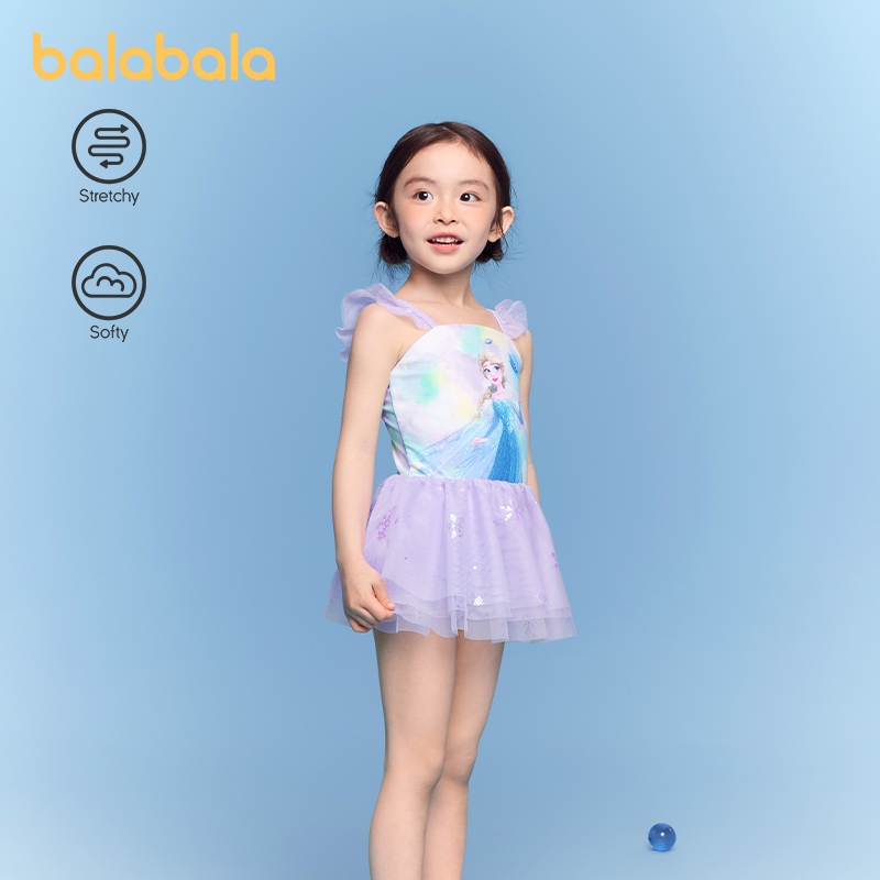 (Disney IP) blabala Girl ชุดว่ายน้ําเด็กชุดว่ายน้ําเด็กวัยหัดเดิน Onepiece ชุดว่ายน้ําตาข่าย