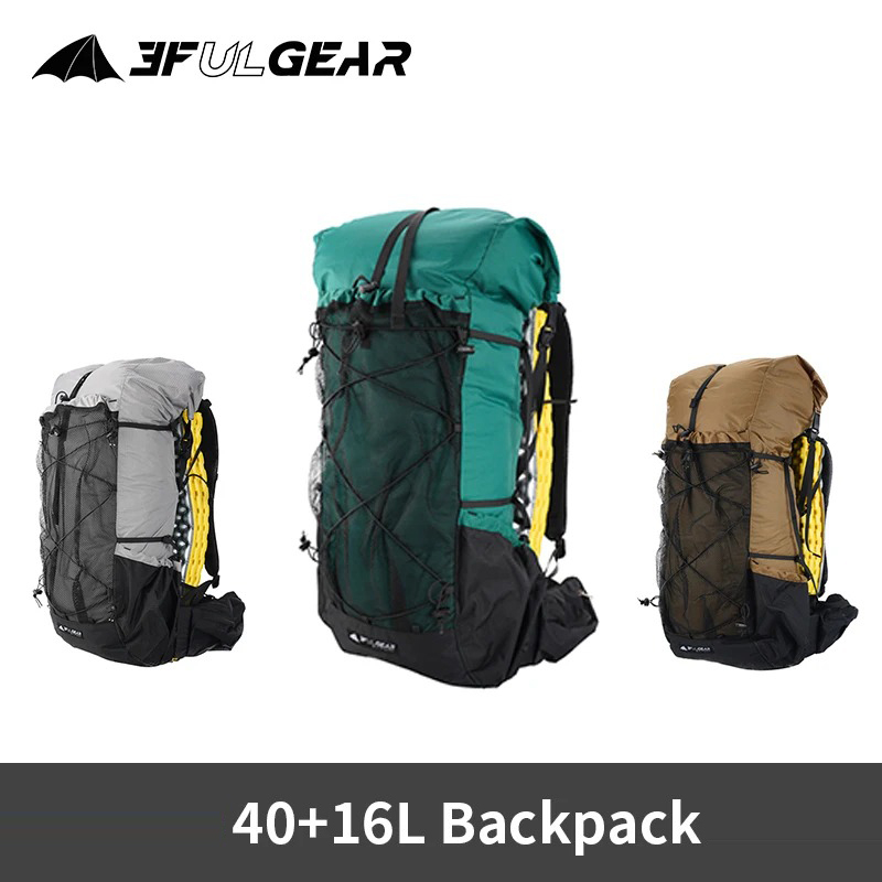 3F UL Gear กระเป๋าเป้สะพายหลังเดินป่ากันน้ําน้ําหนักเบา 40 + 16L Outdoor Camping Travel Climbing Tre