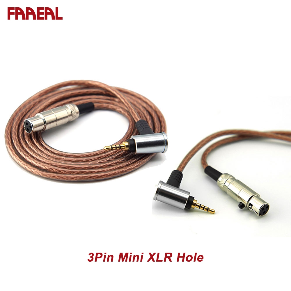 FAAEAL หูฟังอัพเกรดสาย 3 Pin Mini XLR Hole 8 Core ทองแดงหูฟังเปลี่ยนสายสําหรับ AKG K240 K271 MKII K5