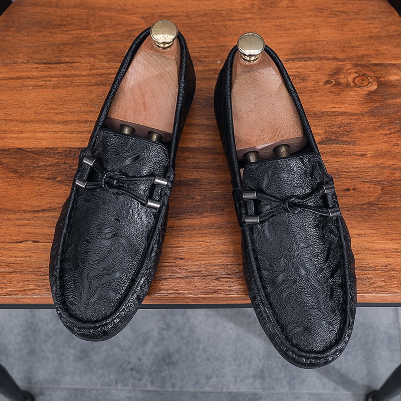 Fashion men Loafers Slip On Leather Boat Shoes Driving Shoes