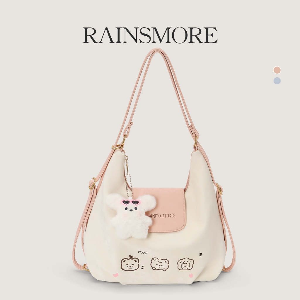 RAINSMORE-กระเป๋าหญิง 2025 แฟชั่นสไตล์ใหม่Insกระเป๋าเป้สะพายหลังความจุขนาดใหญ่All-Match Casualแฟชั่นกระเป๋าสะพายไหล่เดียว