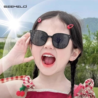 SEEMELO แว่นตากันแดดเด็กแว่นตากันแดดพับได้เด็กชายและเด็กหญิงแว่นตา ยูวี400 ป้องกันแฟชั่นกันแดดผู้ปกครองพร้อมตากรณี