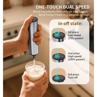 Cliton เครื่องตีนมไฟฟ้า์ KJBQ-S67 2 ระดับความเร็ว Electric Milk Frother เครื่องตีฟองนม แกนตีฟองนม แบบมือถือ