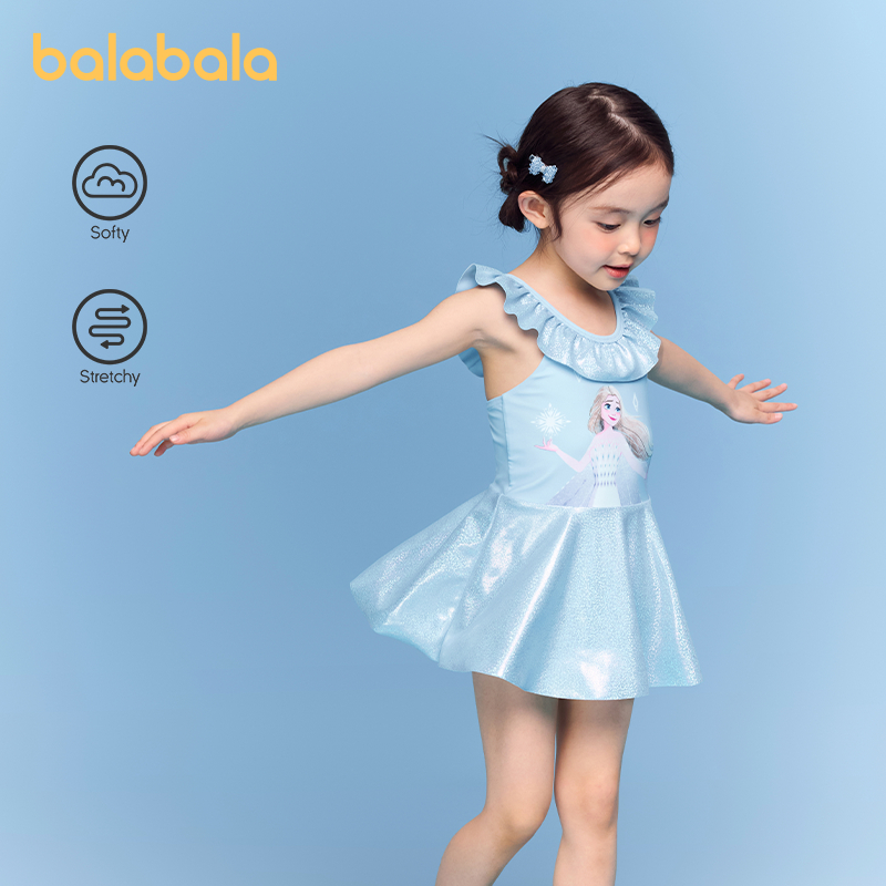(Disney IP) balabala Girl ชุดว่ายน้ําหวานเด็กเด็กวัยหัดเดินชุดว่ายน้ํา One Piece ชุดเด็กวัยหัดเดินชุดว่ายน้ํา