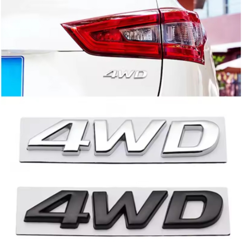 3D โลหะ 4WD โลโก้รถด้านหลัง Fender ป้ายสัญลักษณ์สติกเกอร์ Decals จัดแต่งทรงผมอัตโนมัติ Accessorie สําหรับ Hyundai IX25 IX35 Tucson Santafe