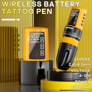 ปากกาสัก POSEIDON, เครื่องสักไร้สายพร้อมแหล่งจ่ายไฟไร้สายและ…