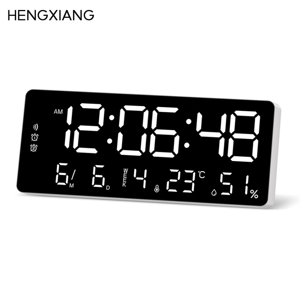 HENGXIANG นาฬิกา LED อุณหภูมิและความชื้นอัจฉริยะ การตรวจจับการเคลื่อนไหวอัตโนมัติ จอแสดงผลหน้าจอ Mul