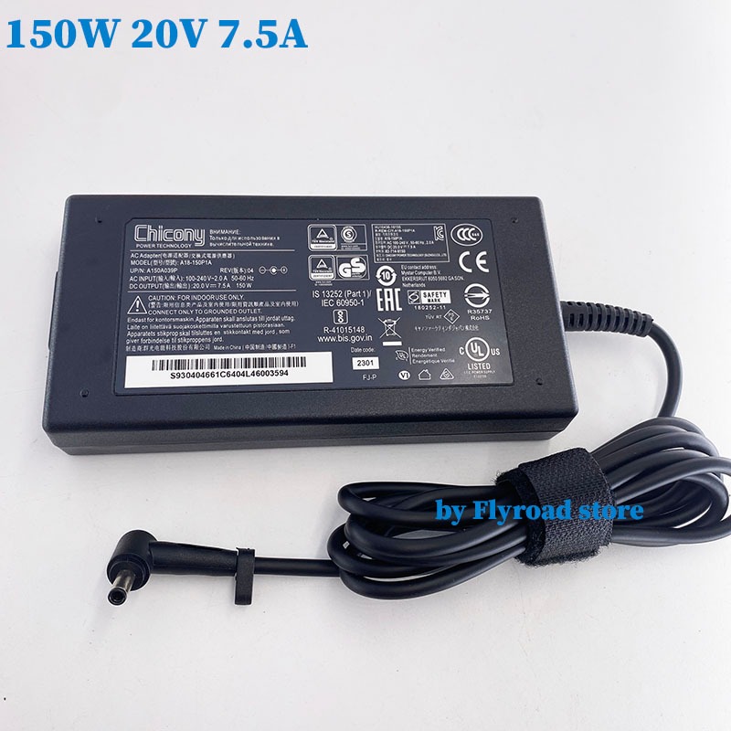 Chicony 150W 20V 7.5A 4.5*3.0 มม.อะแดปเตอร์สําหรับ MSI ดาบ 15 A18-150P1A แล็ปท็อปชาร์จ