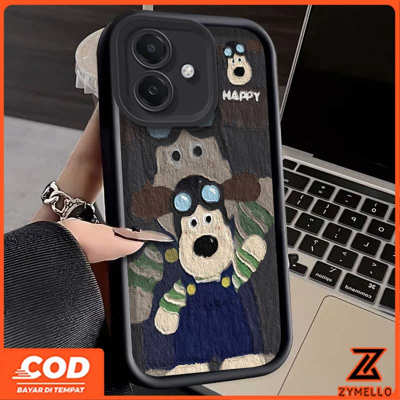 SAMSUNG กรณีสําหรับSamsung A06 A07 A17 A55 A05S A05 A54 A52 A12 A35 A16 A36 A56 A25 A24 A13 A03 A73 S21FE S23FE S24FE A50 A15 การ์ตูนสุนัขTPUกรณีโทรศัพท์มือถือกันกระแทกกรณี