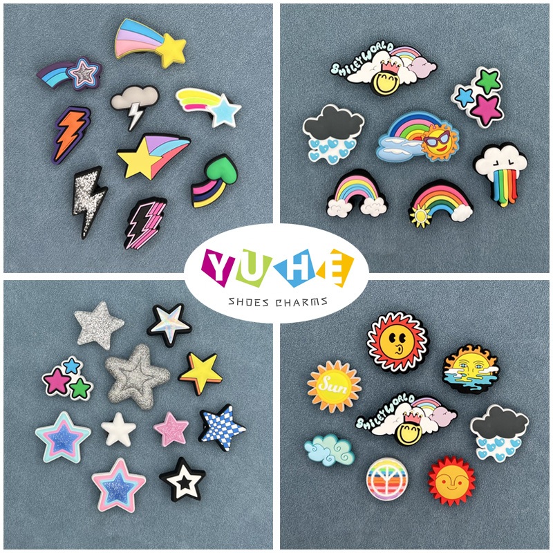 Jibbitz crocs charm อุปกรณ์เสริม จิ๊บติดรองเท้า crocs jibbitz gbits crocs charm สีรุ้ง DIY สําหรับ c