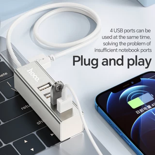 hoco. HB1 4USB Ports/Type-C อุปกรณ์ ตัวแปลง เพิ่มช่อง USB ใช้งานง่าย สินค้าของแท้100%