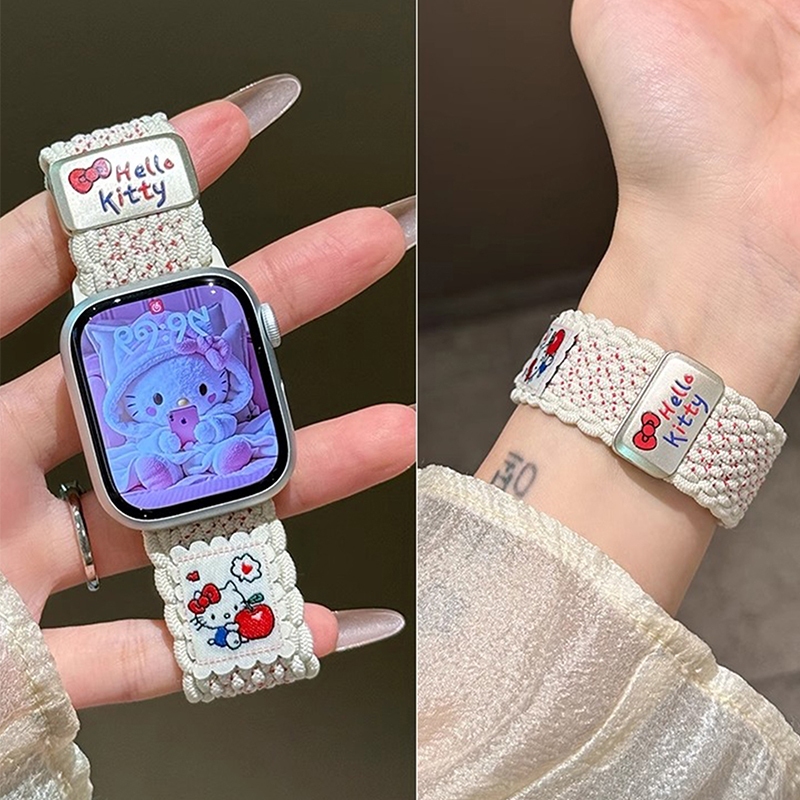 สายไนลอนแม่เหล็กลายการ์ตูน สำหรับ Apple Watch Strap Series 11 10 Ultra 2 9 8 7 6 5 SE 4 3 สายนาฬิกา Band iWatch 49 46 45 44 42 41 40 38mm ราคา ถูกที่สุด ดีลบีเคเค แกลเลอรีภาพที่ 9