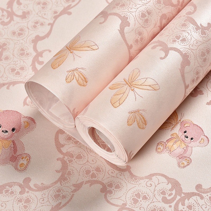 วอลล์เปเปอร์ติดด้วยตนเองความชื้นน่ารักสไตล์ห้องเด็กตกแต่งผนังกระเบื้องป้องกันการเปรอะเปื้อนสติ๊กเกอร์ติดผนัง