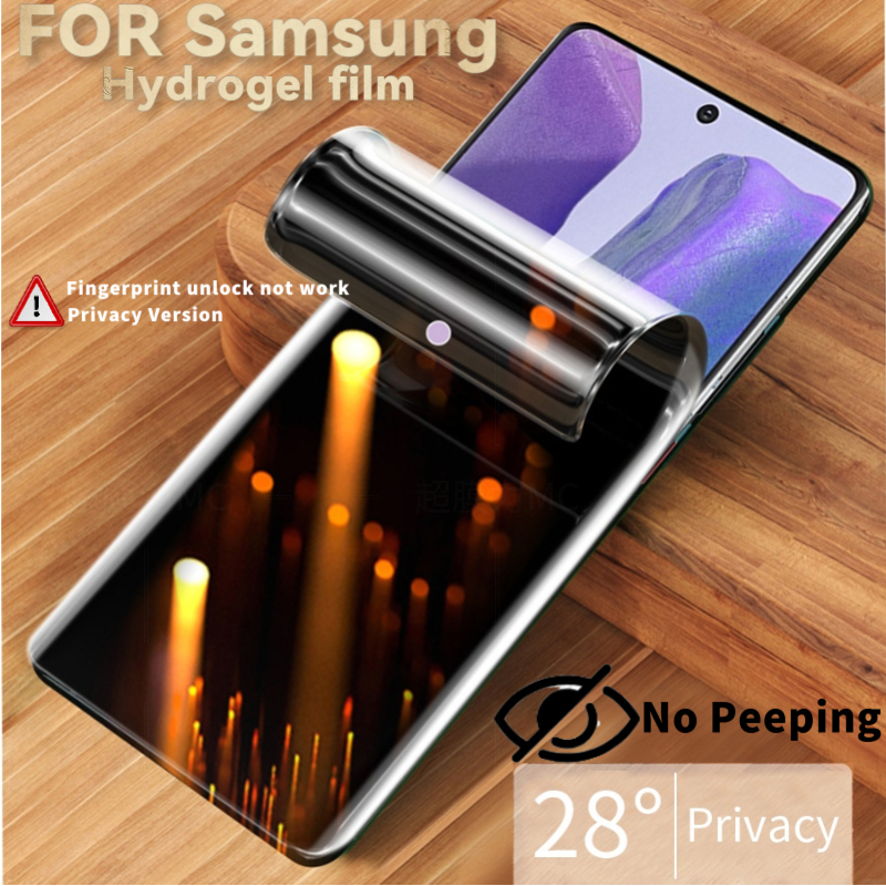3D รุ่นเต็มรูปแบบความเป็นส่วนตัวป้องกันฟิล์มสําหรับ Samsung Galaxy S25 S24 FE S23 S22 S20 S21 หมายเหตุ 8 9 10 20 Ultra Plus 4G 5G Full Coverage HD โปร่งใส Matte Anti-Blue Light Hydrogel ฟิล์มหน้าจอโทรศัพท์มือถือ ฟิล์มกันรอย ปกป้องความเป็นส่วนตัว การซ่อมแซ