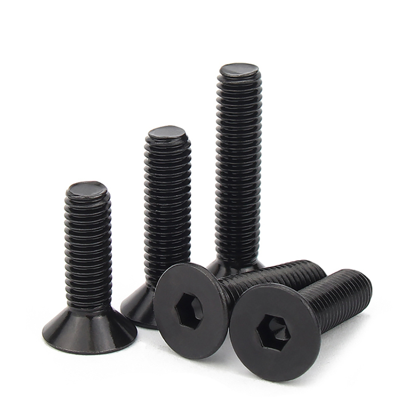 M6 M8 ซ็อกเก็ตหกเหลี่ยม Countersunk สกรูหัวแบนสีดํา 304 สแตนเลสสตีล Hex สกรูชุดคอมพิวเตอร์โลหะ Bolt Allen สกรู DIN7991 - รูปที่ 2