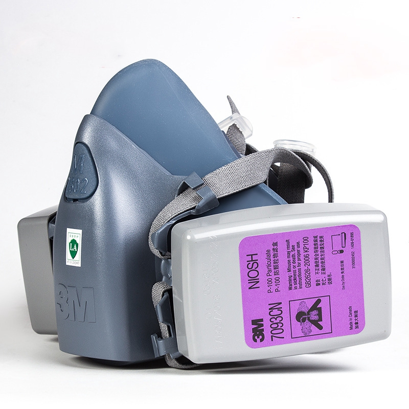 3M P100 Ultimate Comfort เครื่องช่วยหายใจแบบใช้ซ้ําได้ 7502 + 7093 ชุดกรองพร้อมผ้าเช็ดทําความสะอาด 3