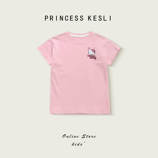 Princess Kesli เดรสแขนสั้นเด็กหญิงน่ารัก ลวดลาย Hello Kitty สไตล์เกาหลี  แฟชั่นลำลอง 2-12 ปี