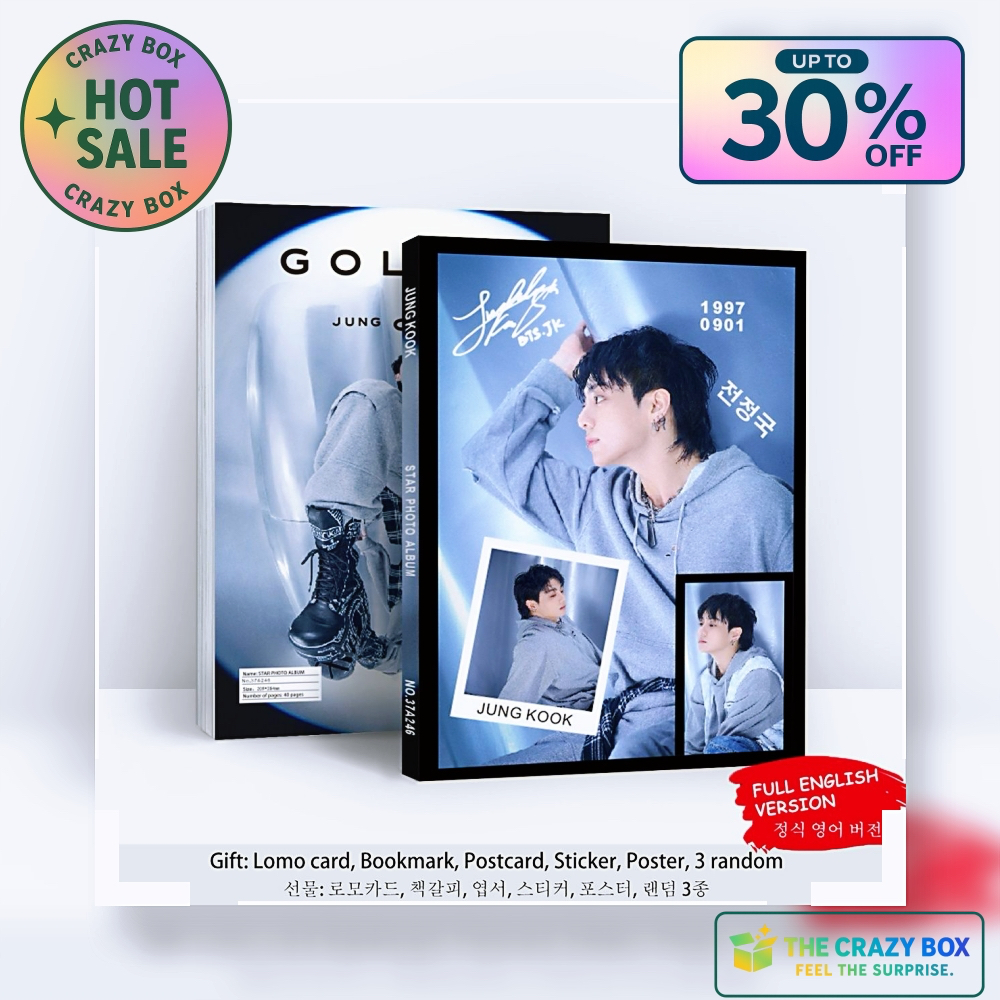 Jungkook GOLDEN 40P Photobook Solo Fanbook BTS Kpop Idol ของขวัญคุณภาพสูง