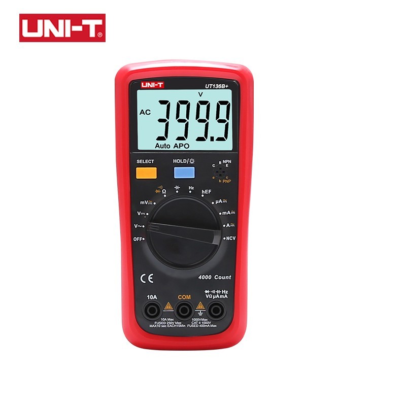 UNI-T UT136B+ UT136C+ มัลติมิเตอร์แบบดิจิตอลปิดอัตโนมัติมิเตอร์ AC DC แรงดันไฟฟ้ากระแสโอห์มไดโอดหมวก