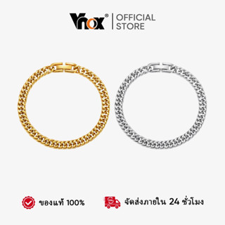 Vnox Gold Silver Cuban Link Chain สร้อยข้อมือผู้หญิง สแตนเลส…