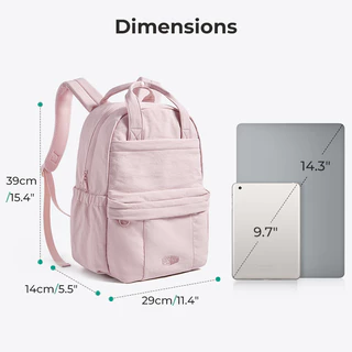 BAGSMAT Casual กระเป๋าเป้สะพายหลัง 14.3 นิ้วแล็ปท็อปกระเป๋าเป้สะพายหลัง Daypack SchoolBag College Bookbag ทํางานกลับแพ็คน่ารักคอมพิวเตอร์กันน้ํา