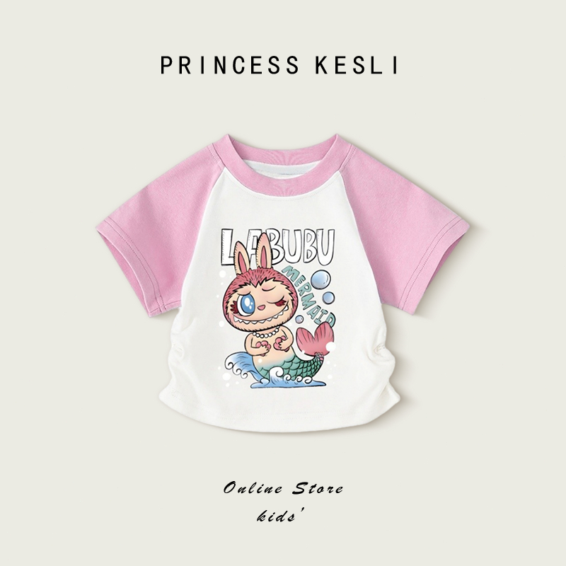 Princess Kesli  เสื้อเด็กแขนสั้งผ้ LABUBU แฟชั่นฤดูร้อน านุ่มใสสบายฯ คุณภาพดี 2-