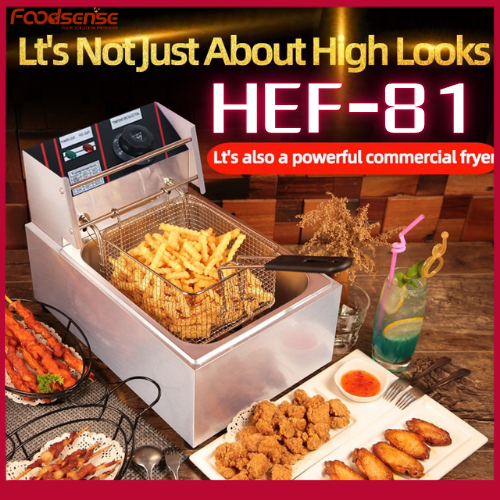 Foodsense Commercial Electric Fryer Fryer เครื่องทอดถังคู่ไก่ทอด French Fries Skewers อุปกรณ์เครื่อง