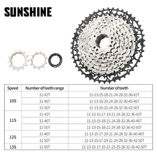 SUNSHINE จักรยานเสือภูเขา มู่เล่HG ความเร็ว 42/46/50T พร้อมการ์ดมู่เล่แสงอัลตร้า