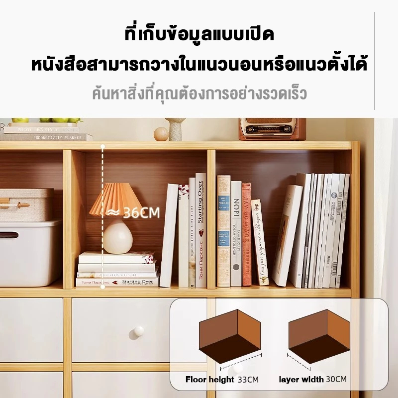 ชั้นวางหนังสือ สีไม้ชั้นวางอเนกประสงค์ชั้นวางของเล่นเปิดความจุขนาดใหญ่ DisplayBook ชั้นวางสีไม้ชั้นวางอเนกประสงค์ชั้นวางของเล่นเปิดความจุขนาดใหญ่แสดง - รูปที่ 2