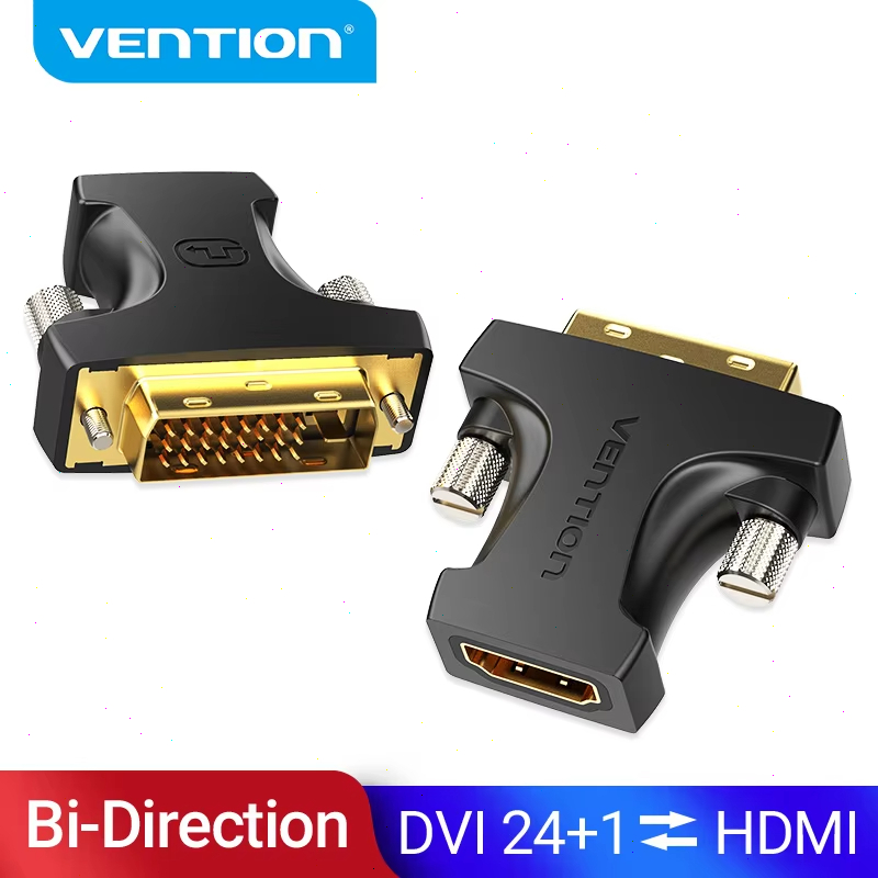 Vention อะแดปเตอร์ DVI เป็น HDMI Bi-directional DVI-D 24+1 ชายถึง HDMI หญิงสายเคเบิลตัวแปลงสําหรับที