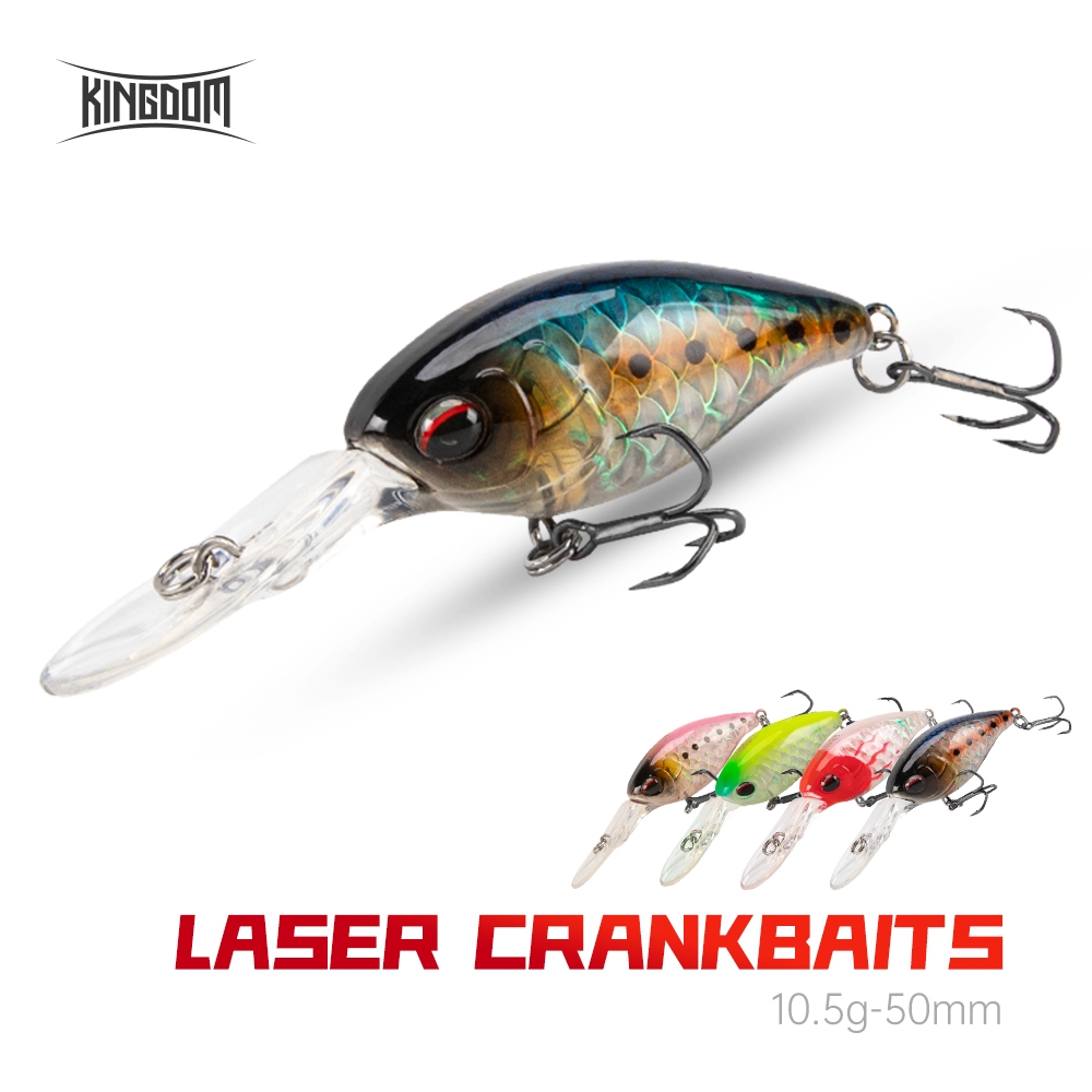 Kingdom Crankbait Jerkbait Fishing Lure 50 มม.10.5g Minnow ABS Lure Hard เหยื่อ 0.5-2.5m ความลึกปลาเ