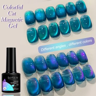LILYCUTE Cat Eyes Magnetic Gel Polish สีม่วง Blue Light Glit…