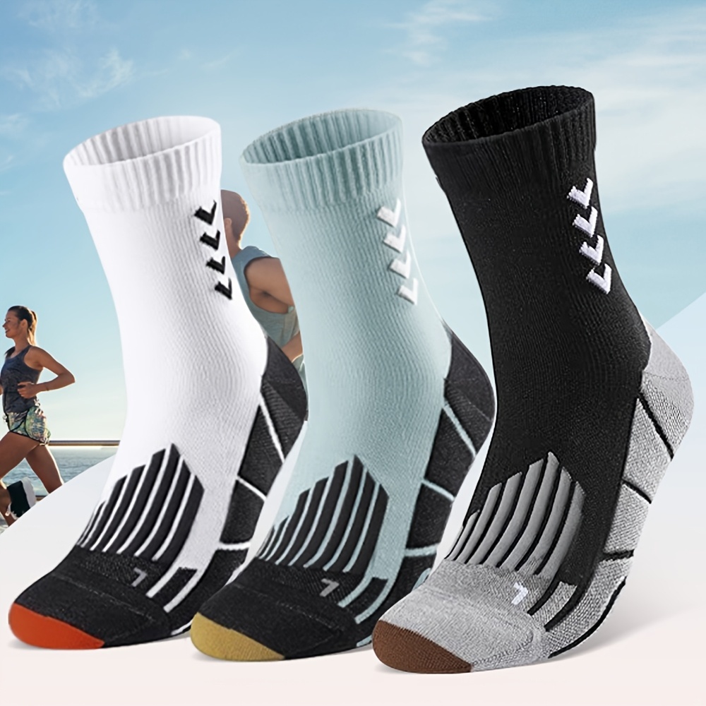 ถุงเท้าวิ่งมืออาชีพ ตัดลายด้านล่าง ผ้าขนหนู กันลื่น ดูดซับเหงื่อ - รูปที่ 4