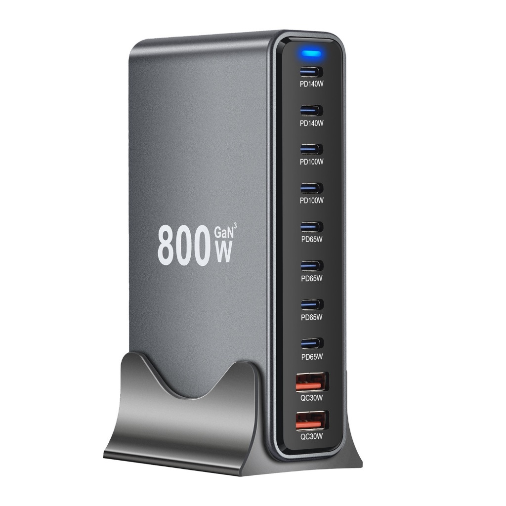 GaN Fast CHARGING สถานีชาร์จเดสก์ท็อปหลายพอร์ต, 800W/765W/730W/695W/675W/635W/530W/475W