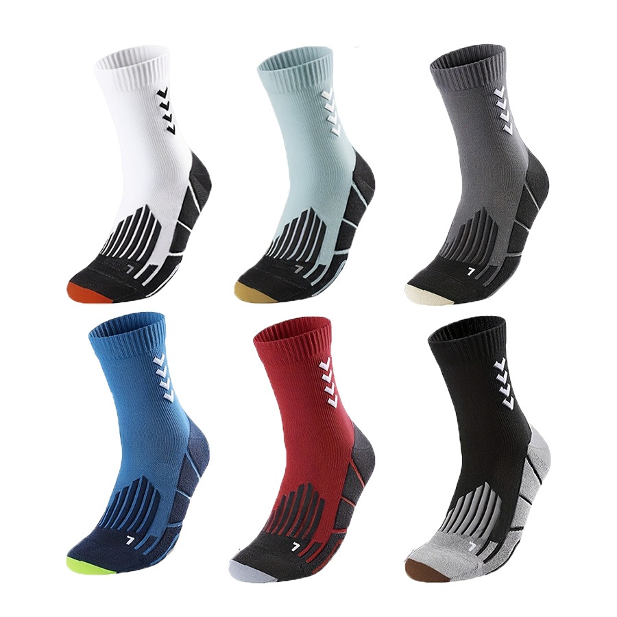 ถุงเท้าวิ่งมืออาชีพ ตัดลายด้านล่าง ผ้าขนหนู กันลื่น ดูดซับเหงื่อ