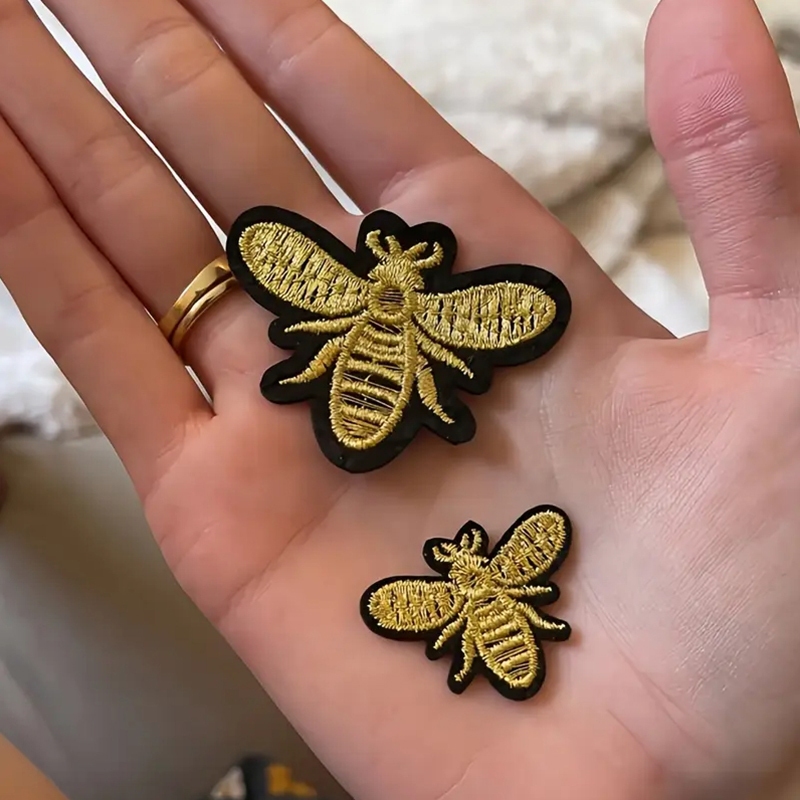 Gold Bee_patch DIY สำหรับเสื้อผ้า พร้อมใช้งาน 10 ชิ้น