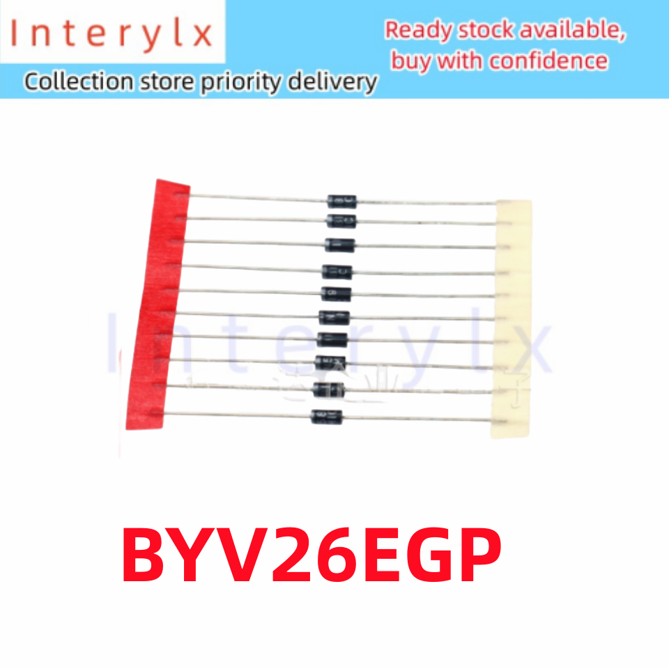 BYV26 10 ชิ้น/ล็อต BYV26EGP BYV26E Rectifier Diode In-Line DO-15 1A 1,000V tta