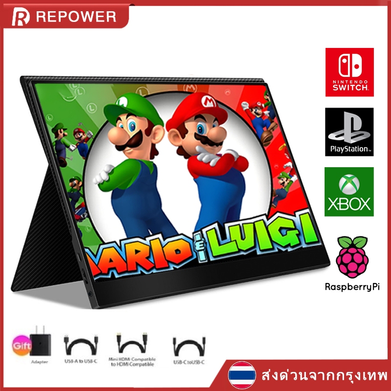 Portable Monitor  จอพกพา IPS จอแยก HDR จอเสริม USB-C HDMI 1920*1080p จอต่อมือถือ 60/144Hz HDMI หน้าจอสัมผัส 14/15.6/17.3 นิ้ว 4K แบบพกพา สําหรับ Switch XBOX PS4 PS5 โทรศัพท์มือถือ แล็ปท็อป  iPad Mac