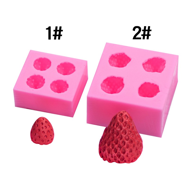 Myoloy ผลไม้สตรอเบอร์รี่ซิลิโคน Mould Fondant ช็อกโกแลตเยลลี่ทําเค้กเครื่องมือแม่พิมพ์ TH