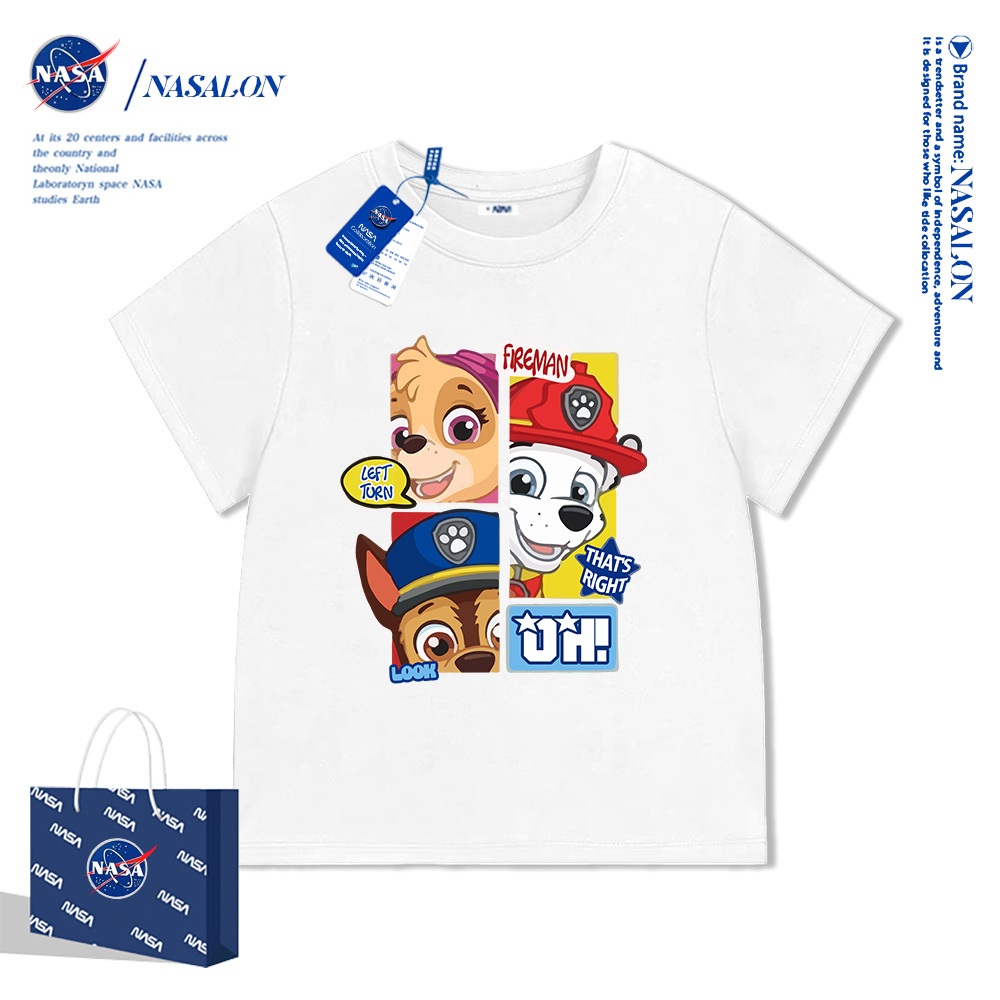 ใหม่ปี 2025！NASA เสื้อยืดเด็ก cotton 100% ลายการ์ตูน Paw Patrol เสื้อเด็กแขนสั้น สไตล์เกาหลี ใส่สบาย