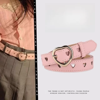 PINKCOOL เด็กหนังเทียมเด็กน่ารักพีชหัวใจหัวเข็มขัดเข็มขัดสาวเข็มขัดเอว
