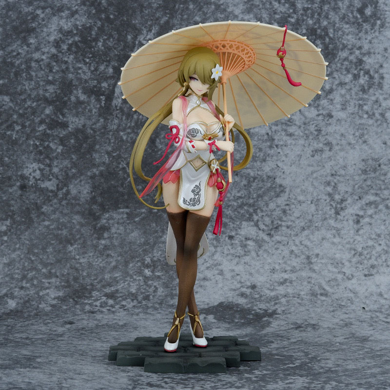 25 ซม.ผลกระทบ Honkai 3 Rita Rossweisse Huanxisha Cheongsam รูปผ้าไหมสีดําเซ็กซี่ Action ตุ๊กตาสะสมขอ